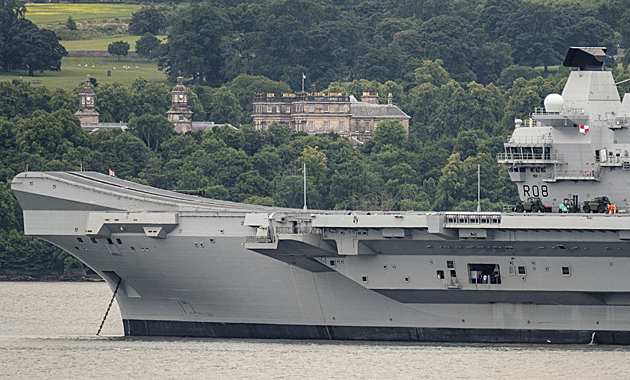 QE Class carrier on sea trials